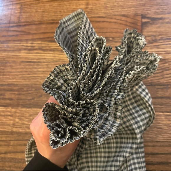 Issey Miyake PLEATS PLEASE gingham check pleated crop wide leg pants size 4 - Picture 10 of 10